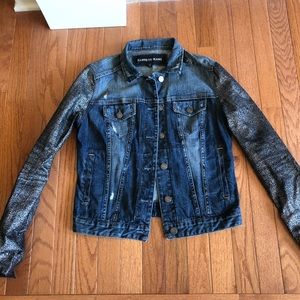 Express Denim Jacket with Metallic Sleeves